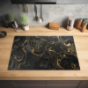 Gouden Rivieren in Zwart Marmer Inductie beschermer vinyl 3mm klein -sfeer5
