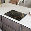 Gouden Rivieren in Zwart Marmer Inductie beschermer vinyl 3mm klein -sfeer8