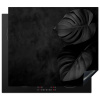 Zwart - Blad - Monstera Inductie beschermer vinyl 3mm middel -3d