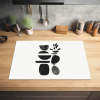 Japandi - Zwart - Abstract Inductie beschermer vinyl 3mm klein -sfeer5