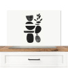 Japandi - Zwart - Abstract Spatscherm Aluminium klein -3d_zonderpan