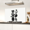 Japandi - Zwart - Abstract Spatscherm Aluminium klein -sfeer2