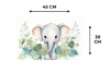 Olifant - Dieren - Natuur - Kind - Watercolor Placemat vinyl groot -specs