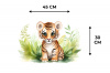 Tijger - Planten - Kind - Watercolor - Wilde dieren Placemat vinyl groot -specs