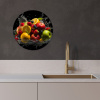 Fruit - Appel - Sinaasappel - Rode vruchten - Water KitchenYeah - Keuken - Wandcirkel Forex klein -sfeer1