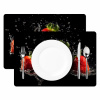 Aardbeien - Fruit - Rood - Water - Zwart Placemat vinyl groot -zzsfeer2_Kitchenyeah-website