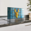 Kreeft - Geel - Blauw - Tegels Spatscherm Aluminium klein -zzproduct_nieuw