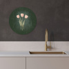 Tulpen - Liefde - Donkergroen KitchenYeah - Keuken - Wandcirkel Forex klein -sfeer1