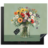 Bloemen - Vaas - Kaartje Inductie beschermer vinyl 3mm klein -3d