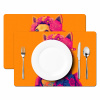 Kimono - Hondje - Bloemenkroon - Oranje Placemat vinyl groot -zzsfeer2_Kitchenyeah-website