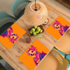 Kimono - Hondje - Bloemenkroon - Oranje Placemat vinyl groot -zzsfeer5_Kitchenyeah-website