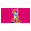 Lama - Kimono - Bloemenkrans - Felroze Spatscherm Aluminium klein -3d_volledig