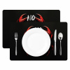 Krab - Rood - Tekst - Zwart Placemat vinyl groot -zzsfeer2_Kitchenyeah-website