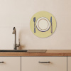 Illustratie - Bord - Bestek - Beige KitchenYeah - Keuken - Wandcirkel Forex klein -sfeer3