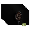 Koffiebonen - Lepel - Zwart Placemat vinyl groot -zzsfeer3_Kitchenyeah-website