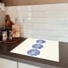 Schelpen - Blauw - Patroon Inductie beschermer vinyl 3mm middel -sfeer3