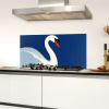 Zwaan - Wit - Snavel - Illustratie Spatscherm Aluminium klein -sfeer4