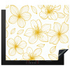 Bloemen - Patroon - Illustratie - Geel Inductie beschermer vinyl 3mm middel -3d