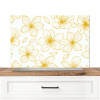 Bloemen - Patroon - Illustratie - Geel Spatscherm Aluminium klein -3d_zonderpan