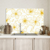 Bloemen - Patroon - Illustratie - Geel Spatscherm Aluminium klein -zzproduct_nieuw