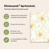Bloemen - Patroon - Illustratie - Geel Spatscherm Aluminium klein -zcloseup_DE