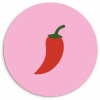 Peper - Rood - Illustratie KitchenYeah - Keuken - Wandcirkel Forex klein -3d