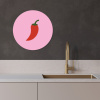Peper - Rood - Illustratie KitchenYeah - Keuken - Wandcirkel Forex klein -sfeer1