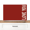 Schuin - Loveyou - Rood Spatscherm Aluminium klein -3d_zonderpan