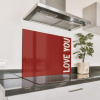 Schuin - Loveyou - Rood Spatscherm Aluminium klein -3d_volledig