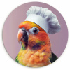 Papegaai - Koksmuts - Nieuwsgierig - Vogel KitchenYeah - Keuken - Wandcirkel Forex klein -3d