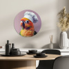 Papegaai - Koksmuts - Nieuwsgierig - Vogel KitchenYeah - Keuken - Wandcirkel Forex klein -sfeer2