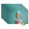 Roodborstje - Vogel - Koksmuts - Sokkel Placemat vinyl groot -zzsfeer3_Kitchenyeah-website