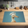 Eend - Koksmuts - Cute - Vogel Inductie beschermer vinyl 3mm klein -sfeer5