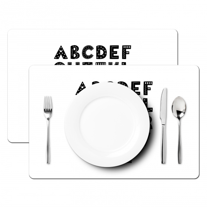 Illustratie alfabet in zwarte letters Placemat vinyl groot -zzsfeer2_Kitchenyeah-website