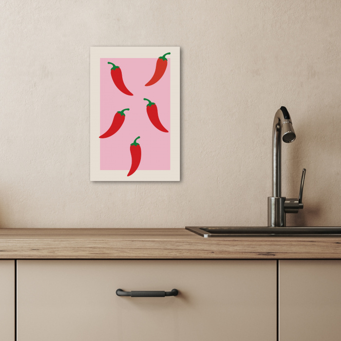 Pepers - Rood - Illustratie KitchenYeah - Keuken - Canvas klein -sfeer2