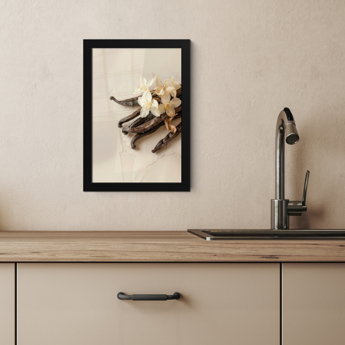 Vanille - Bloemen - Beige KitchenYeah - Keuken - Fotolijst klein -sfeer2