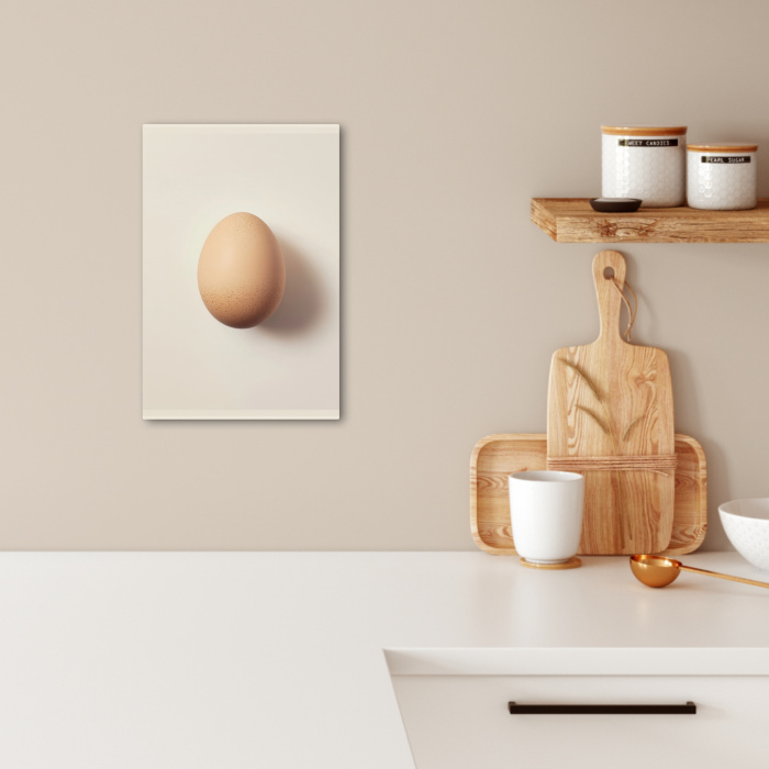 Ei - Beige - Ovaal - Egaal KitchenYeah - Keuken - Canvas klein -sfeer1