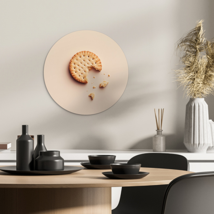 Koekje - Kruimels - beige KitchenYeah - Keuken - Wandcirkel Forex klein -sfeer2