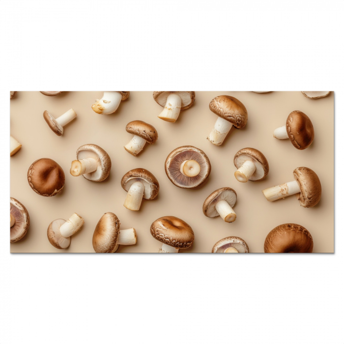 Kastanje Champignons - Beige Spatscherm Aluminium klein -3d_volledig