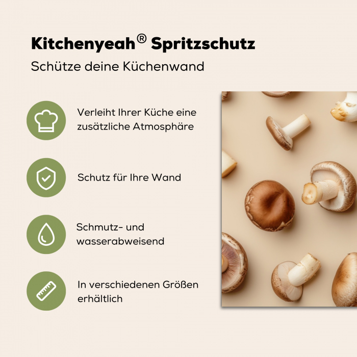 Kastanje Champignons - Beige Spatscherm Aluminium klein -zdetails_DE