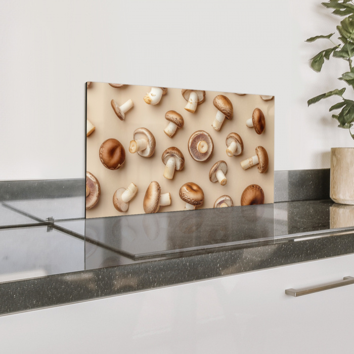 Kastanje Champignons - Beige Spatscherm Aluminium klein -zzproduct_nieuw