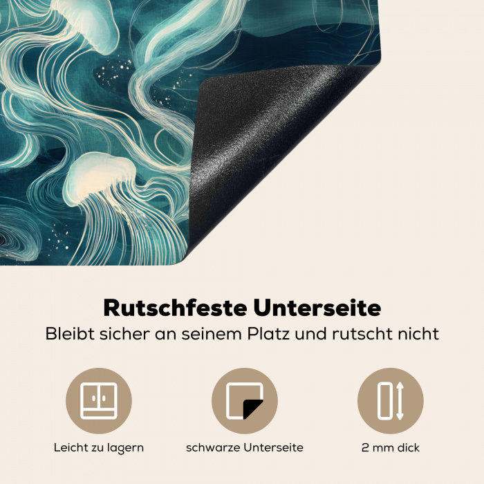 Kwallen - Zee - Wit - Golven Inductie beschermer vinyl 3mm middel -tsfeer4_DE