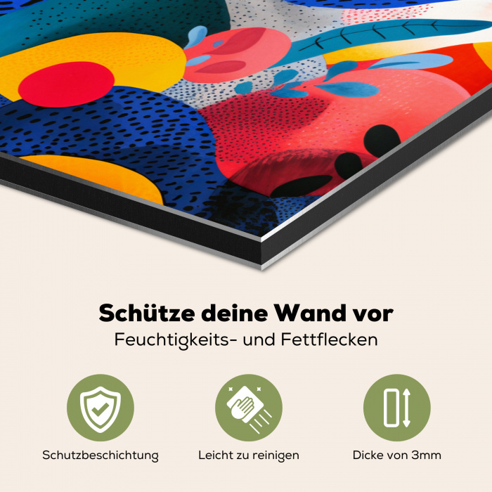 Vormen - Abstract - Stippels - Blauw Spatscherm Aluminium klein -zcloseup_DE