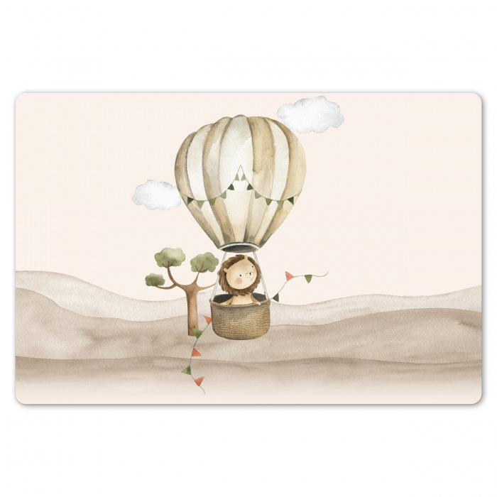 Luchtballon - Leeuw - Watercolor - Safari - Dieren Placemat vinyl groot -zzsfeer1_Kitchenyeah-website