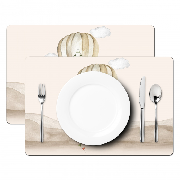 Luchtballon - Leeuw - Watercolor - Safari - Dieren Placemat vinyl groot -zzsfeer2_Kitchenyeah-website