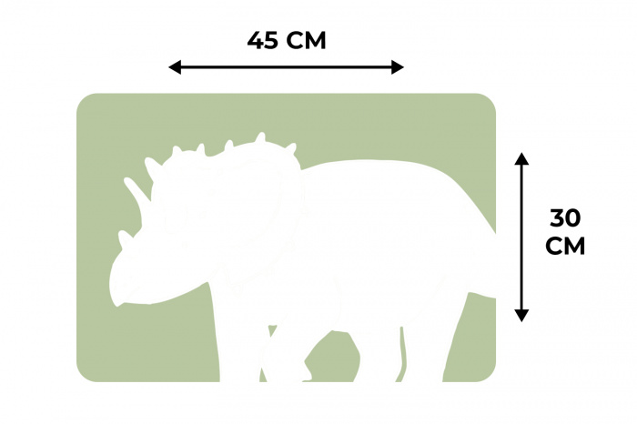 Dino - Triceratops - Dinosaurus - Groen Placemat vinyl groot -specs