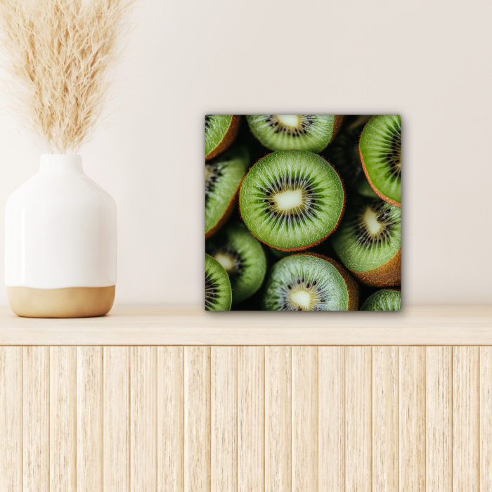 Kiwi - Fruit - Groen canvas 2cm klein -sfeer5
