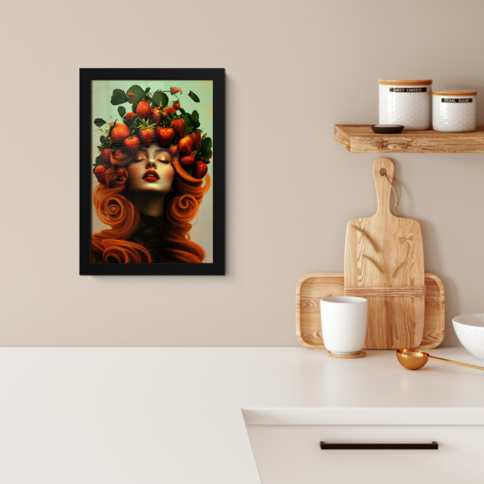 Vrouw - Aardbeien - Kroon KitchenYeah - Keuken - Fotolijst klein -sfeer1