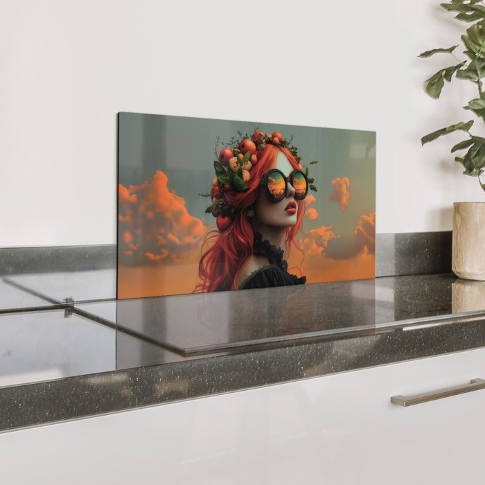 Vrouw - Kroon - Tomaat - Bascilicum - Zonnebril Spatscherm Aluminium klein -zzproduct_nieuw