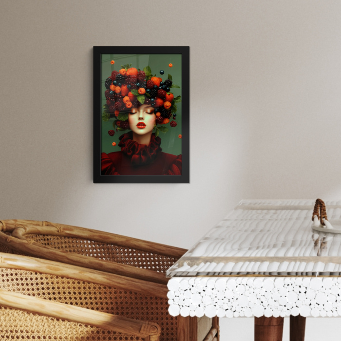 Vrouw - Aardbeien - Frambozen - Bramen - Bessen KitchenYeah - Keuken - Fotolijst klein -sfeer3